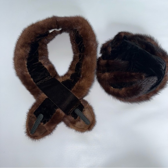 Vintage Betmar Elegant Brown‎ Fur Hat and Scarf Set main image 12